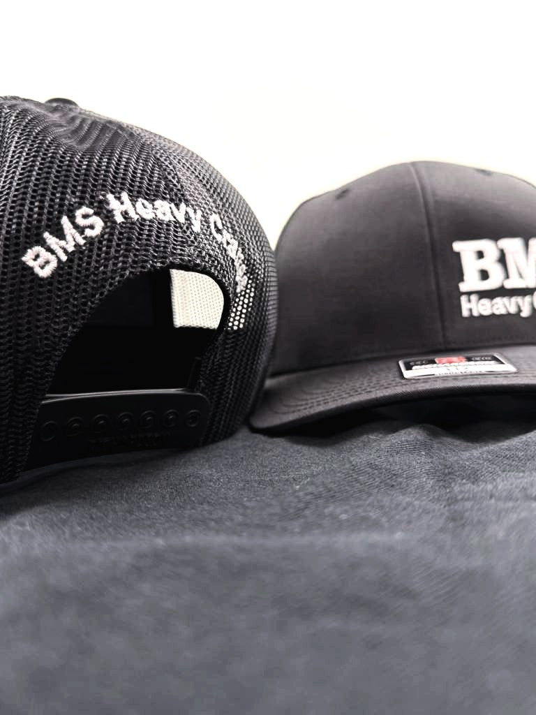 BMS | Black/White Trucker Hat | Mesh Back | Job-Site Series