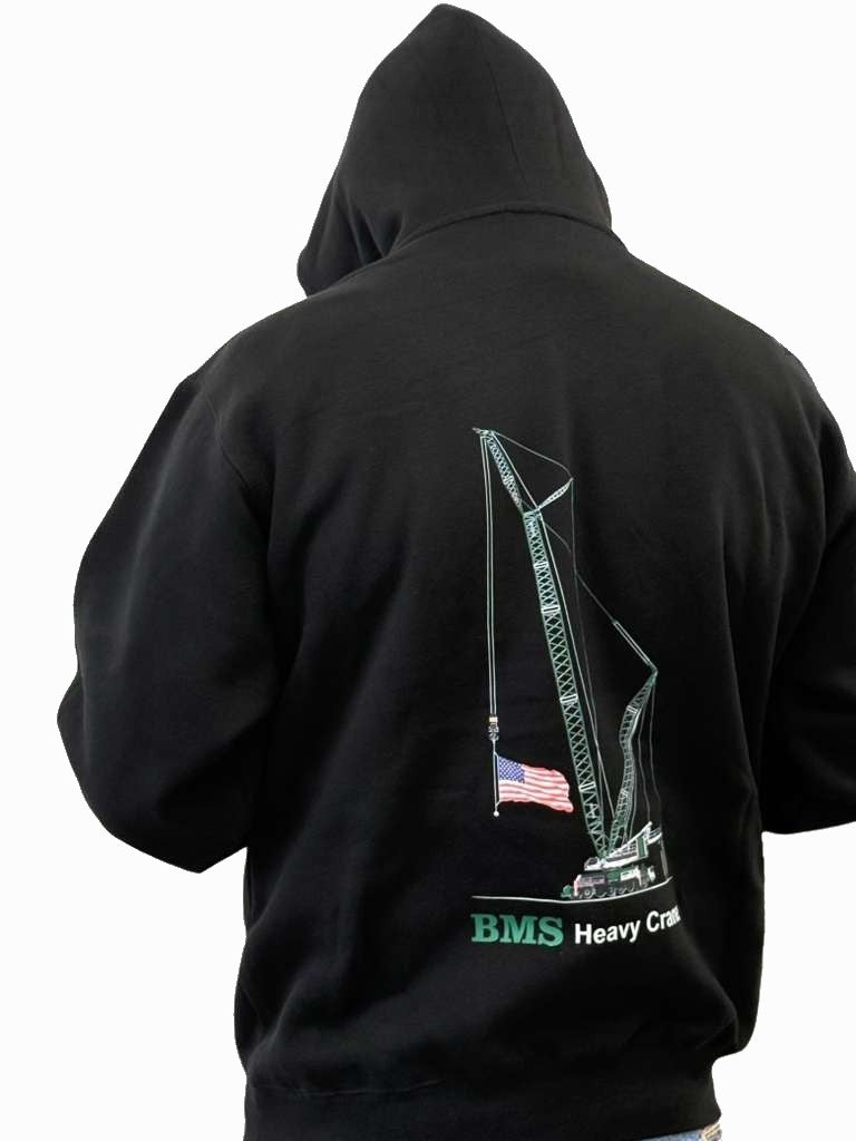 BMS | Black Hoodie | 100% Cotton | LG1750 Back Graphic
