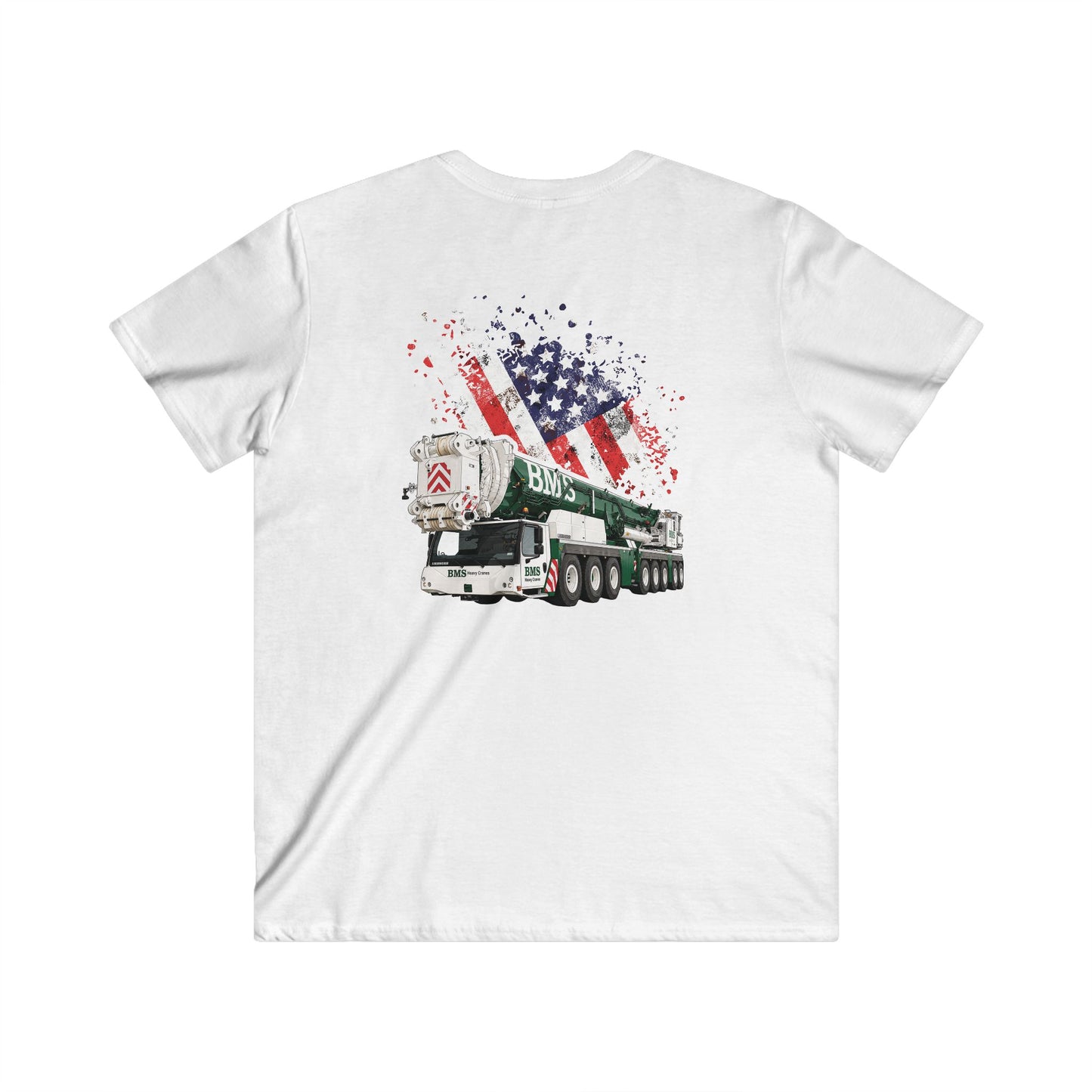 BMS | Crane V‑Neck Tee | American Flag | 4th July Series