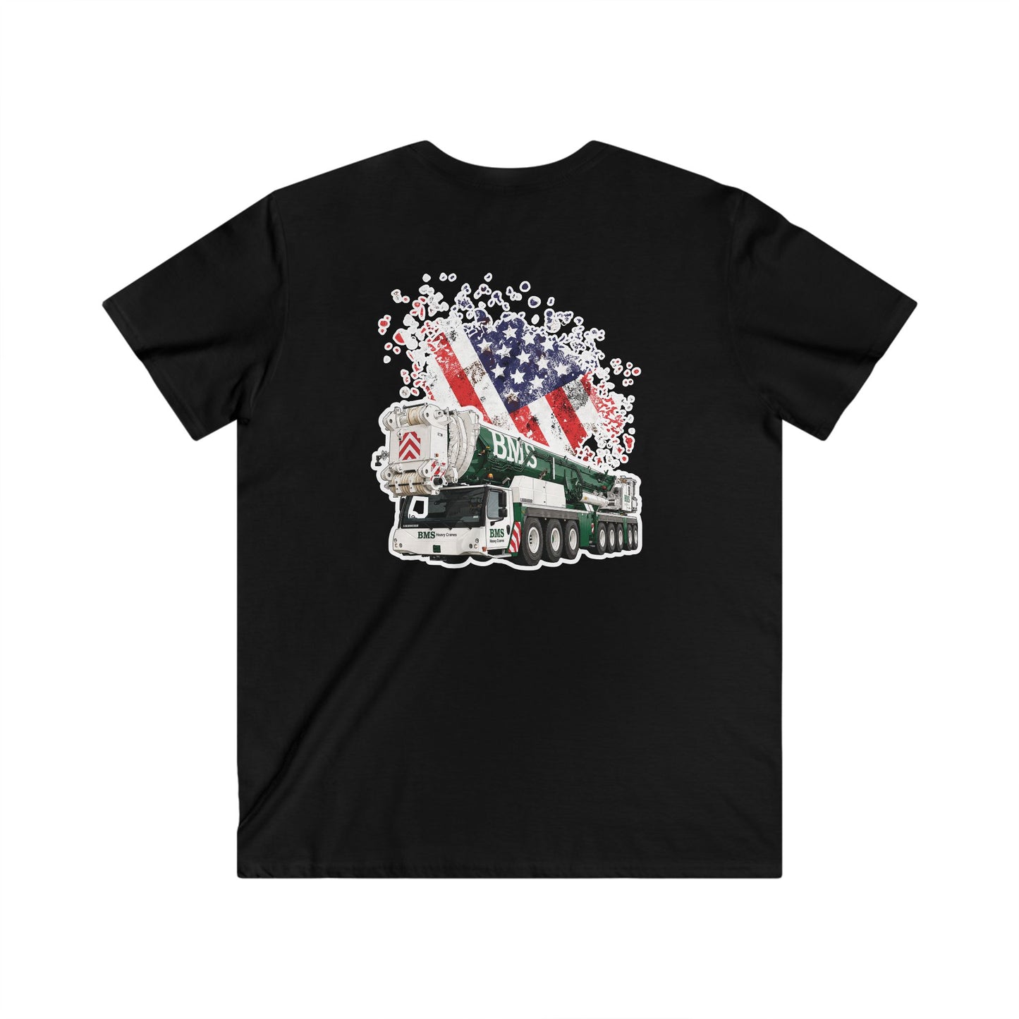 BMS | Crane V‑Neck Tee | American Flag | 4th July Series