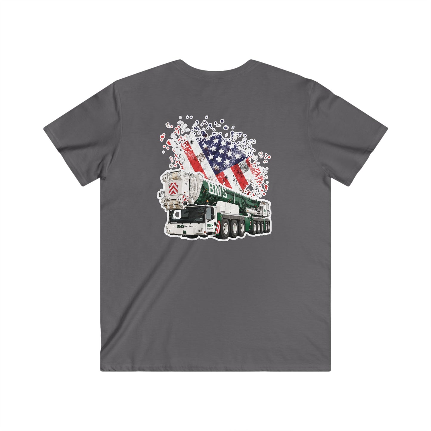 BMS | Crane V‑Neck Tee | American Flag | 4th July Series