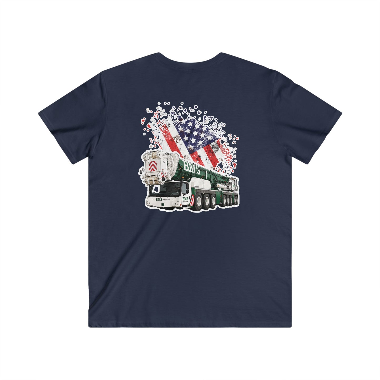 BMS | Crane V‑Neck Tee | American Flag | 4th July Series