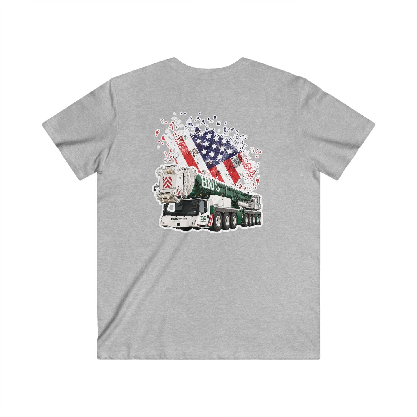 BMS | Crane V‑Neck Tee | American Flag | 4th July Series