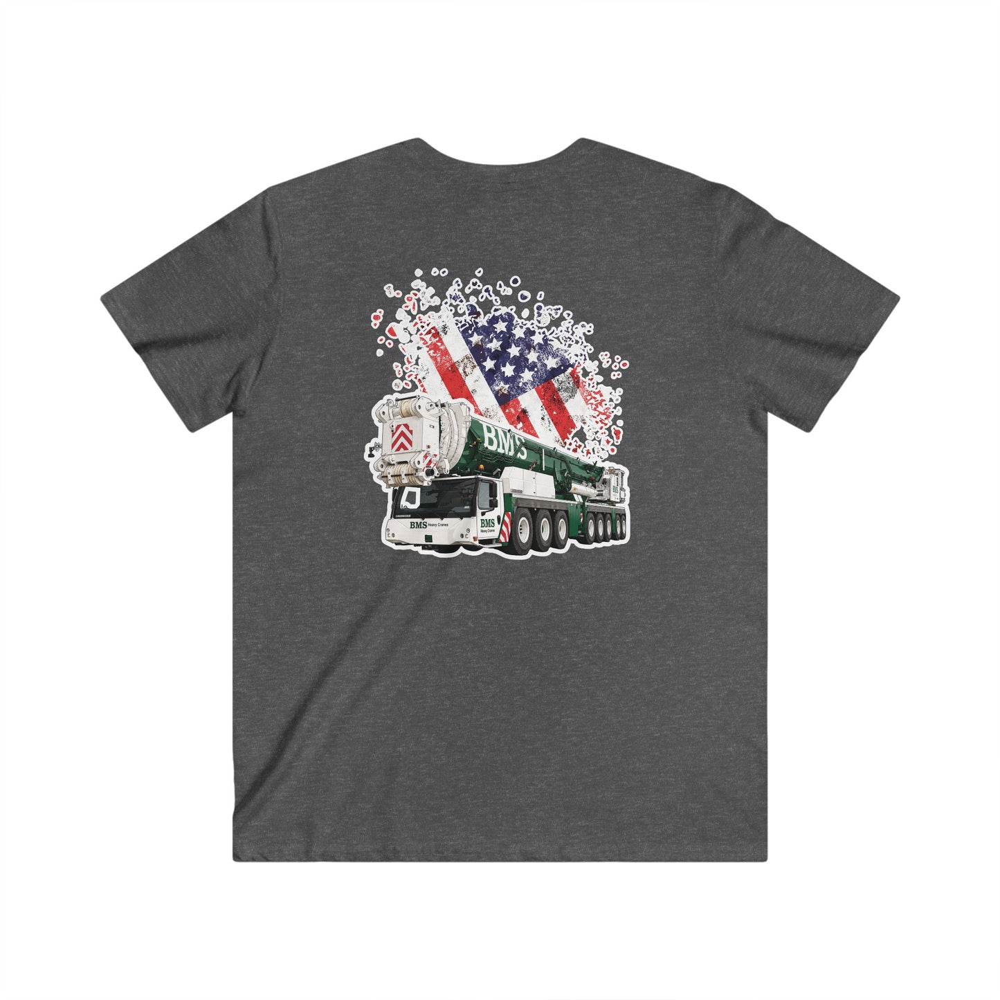BMS | Crane V‑Neck Tee | American Flag | 4th July Series