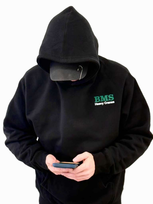BMS | Black Hoodie | 100% Cotton | LG1750 Back Graphic