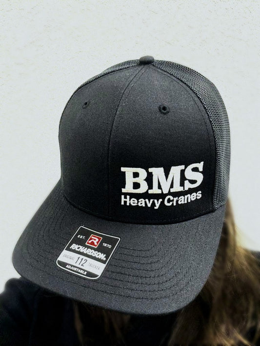 BMS | Black/White Trucker Hat | Mesh Back | Job-Site Series