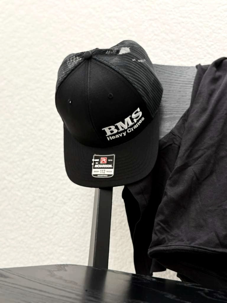 BMS | Black/White Trucker Hat | Mesh Back | Job-Site Series