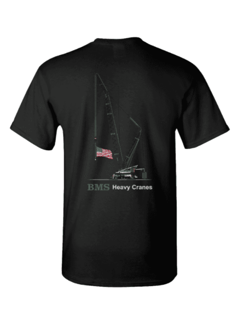 BMS | Black Cotton T-Shirt | LG1750 Crane Print